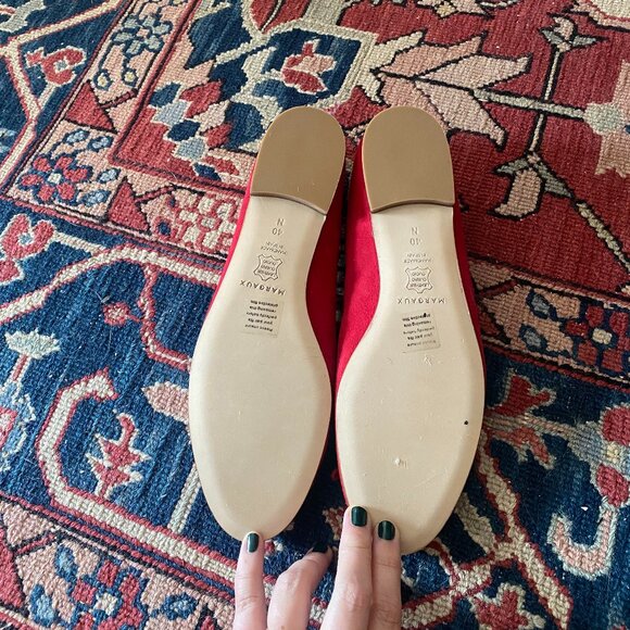 Margaux demi flat in carmine suede, size 40 N - Picture 4 of 7